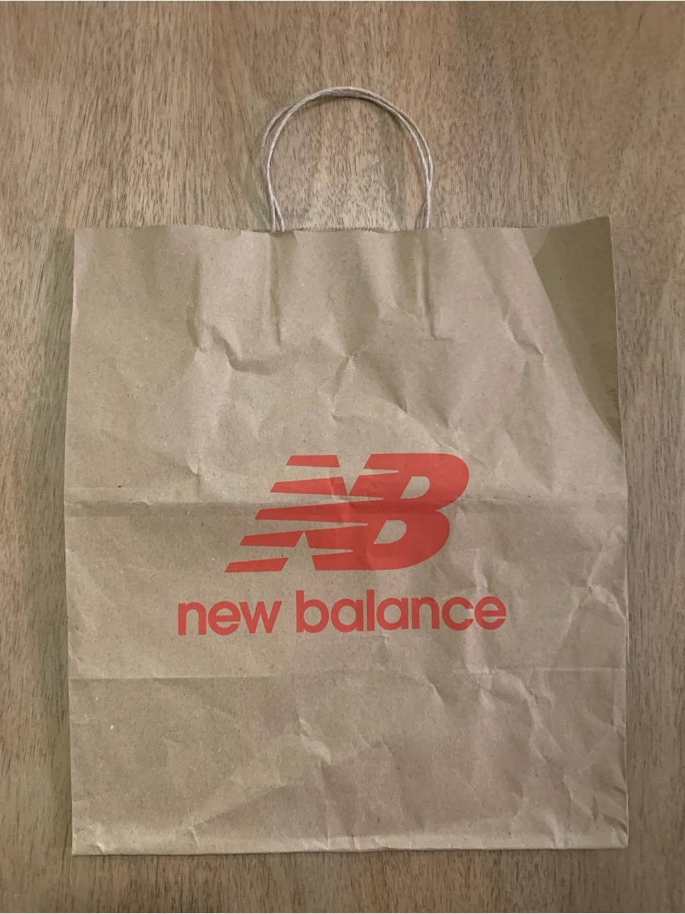 New Balance medium reusable brown and red gift bag